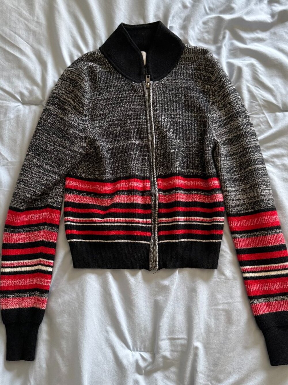 BDG Women's Black and Red Cardigan
